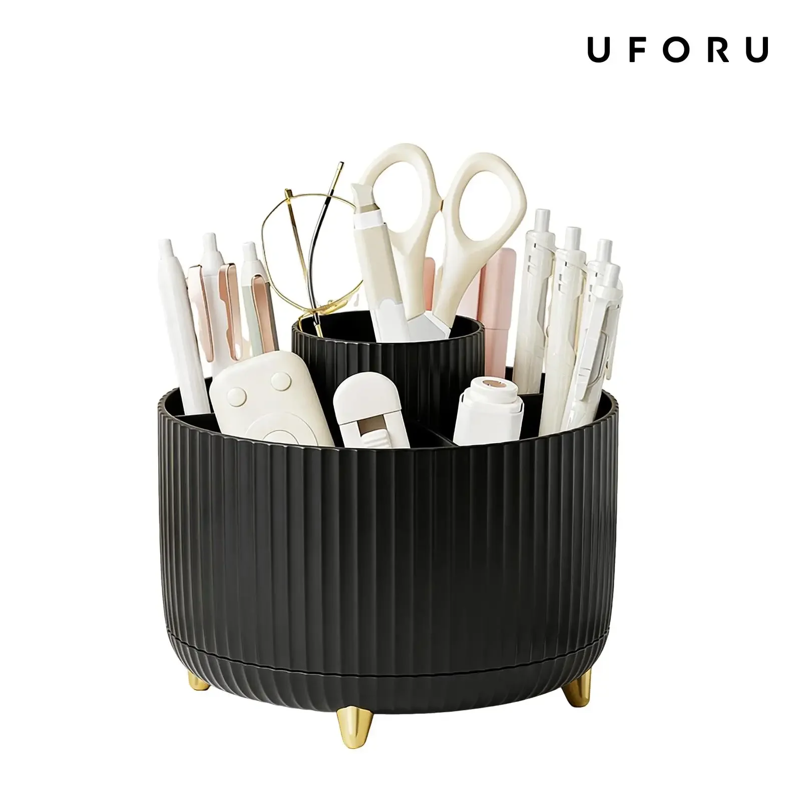 Luxury Skincare Display - 360 Rotating Makeup Organizer Luxury Striped