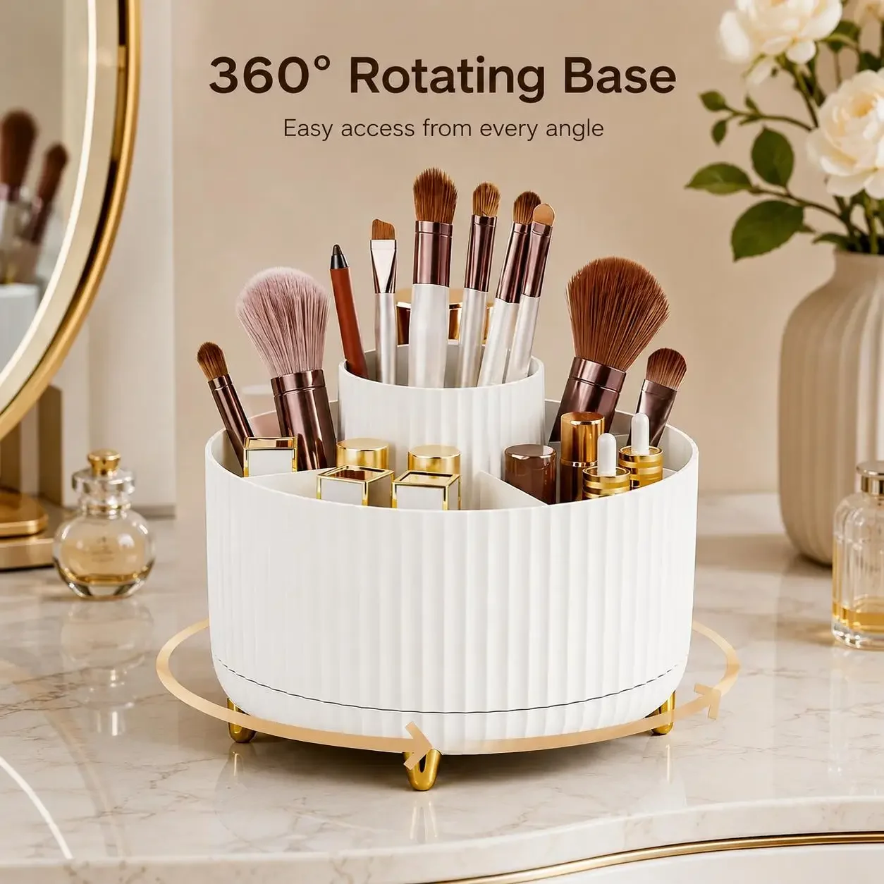 360 Rotating Makeup Organizer  - đánh giá và giá Luxury Skincare Display