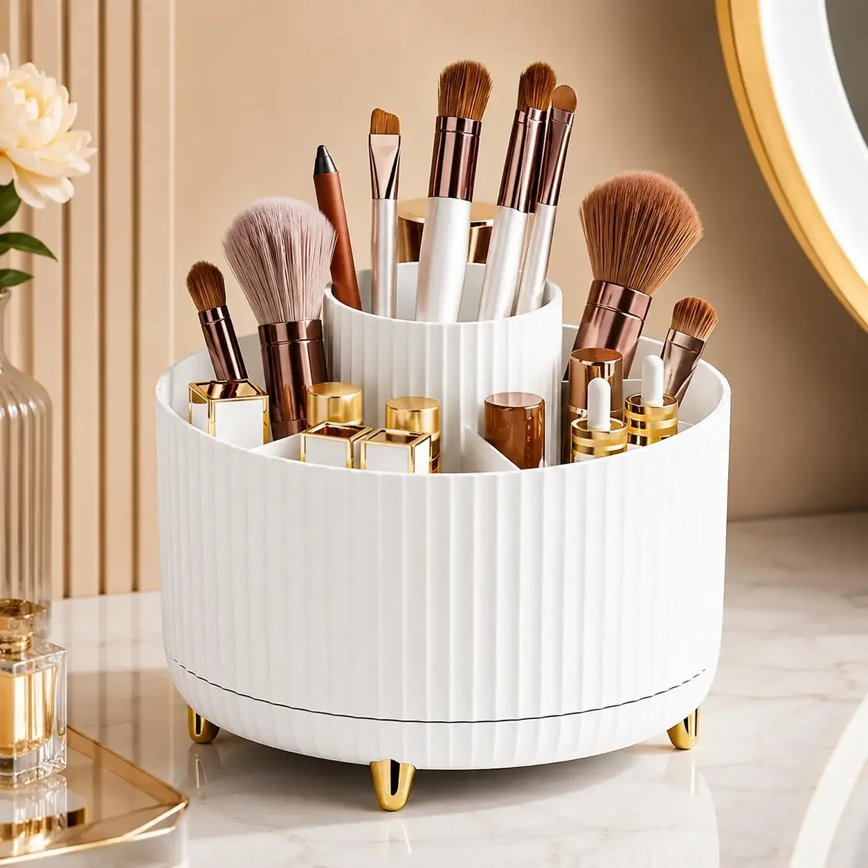 360 Rotating Makeup Organizer  - đánh giá và giá Luxury Skincare Display
